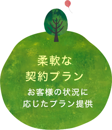 柔軟な契約プラン お客様の状況に応じたプラン提供