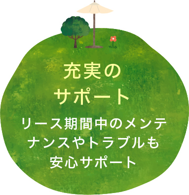 充実のサポート リース期間中のメンテナンスやトラブルも安心サポート